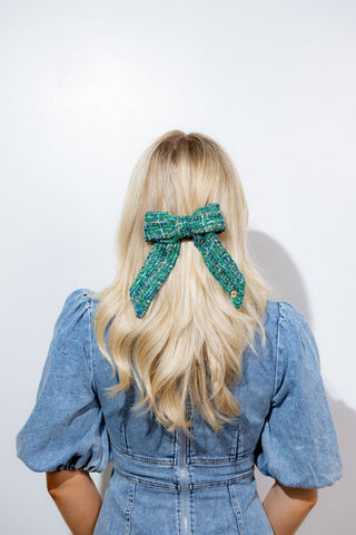 Kelly Tweed Hairclip Bow Small