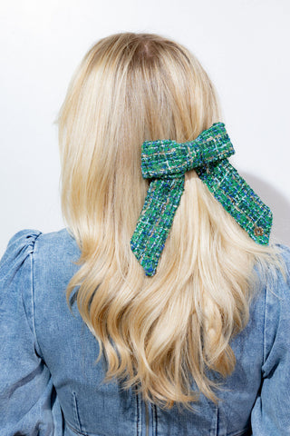 Kelly Tweed Hairclip Bow Small