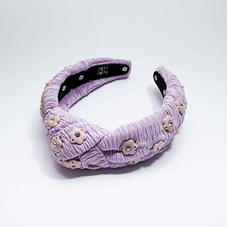 Accordion Jacquard Enamel Flower Knot Headband