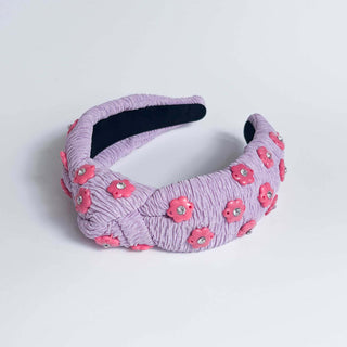 Accordion Jacquard Enamel Flower Knot Headband