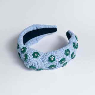 Accordion Jacquard Enamel Flower Knot Headband