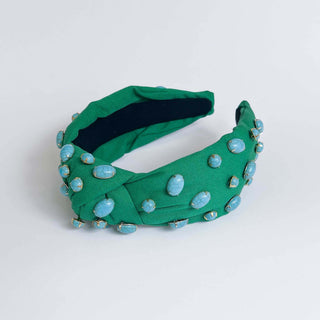 Embellished Stone Canvas Knot Headband