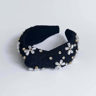 Pearl Zinnia Knot Headband