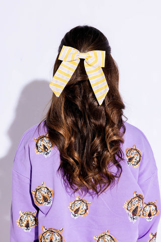 Striped Hairclip Bow
