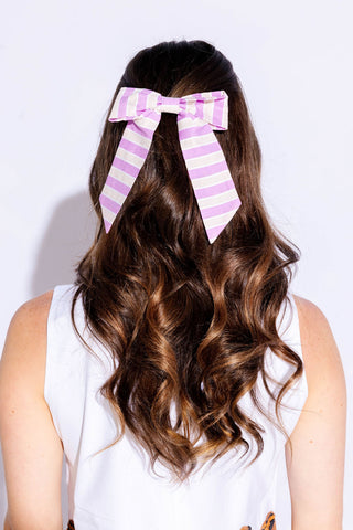Striped Hairclip Bow