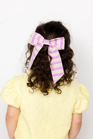 Striped Hairclip Bow