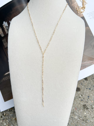 Paperclip Y Necklace