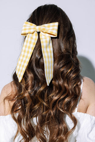 Gingham Bow Hair Clip