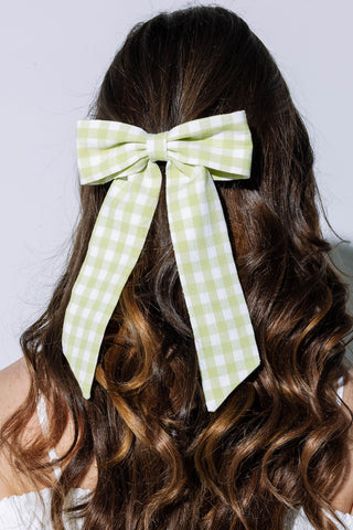 Gingham Bow Hair Clip