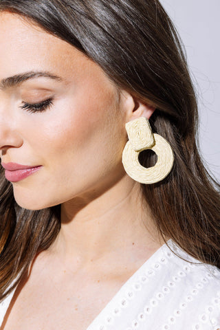 Raffia Square Hoop