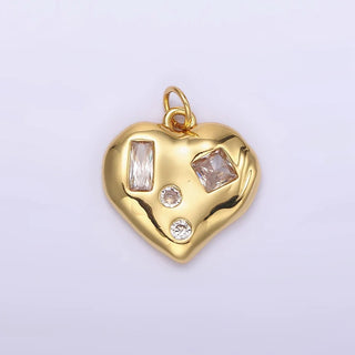 Clear Baguette Heart Charm
