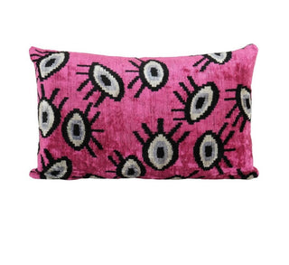 Silk Velvet Ikat Pillow Cover