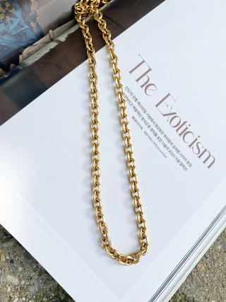 SS Oversized Rectangle Oval Chain