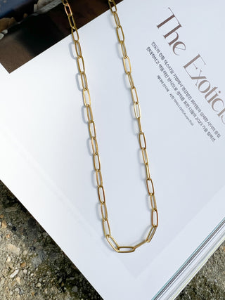 18k Gold Plated SS Paperclip Chain(CHAIN ONLY, no charms)