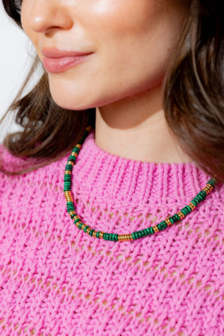 Beaded Malachite Necklace