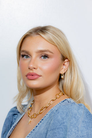 Pave Pearl Horseshoe Hoop