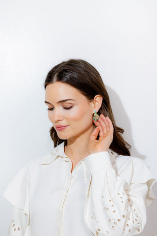 Green Nano Beaded Earring