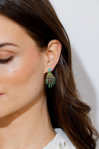 Green Nano Beaded Earring