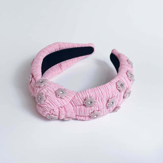 Accordion Jacquard Enamel Flower Knot Headband