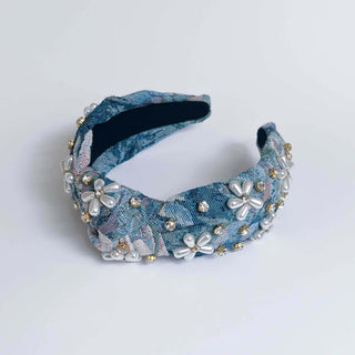 Monet Jacquard Pearl Zinnia Knot Headband