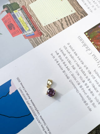 Round Gemstone Charm