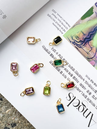 Rectangle Gemstone Charm