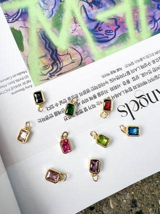 Rectangle Gemstone Charm
