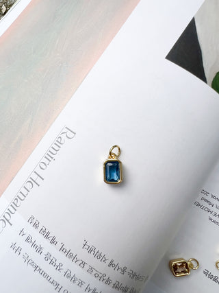 Rectangle Gemstone Charm