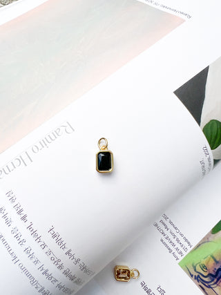 Rectangle Gemstone Charm