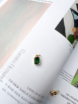 Rectangle Gemstone Charm