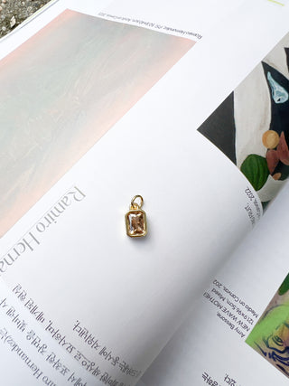 Rectangle Gemstone Charm