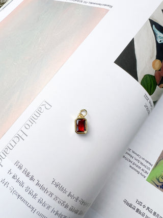 Rectangle Gemstone Charm