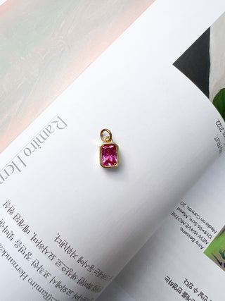 Rectangle Gemstone Charm
