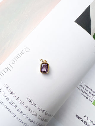 Rectangle Gemstone Charm