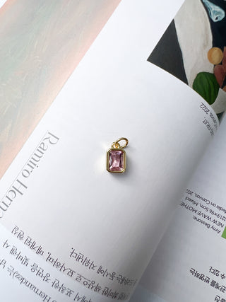 Rectangle Gemstone Charm