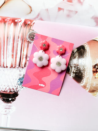 Enamel Colorblock Flower Drops