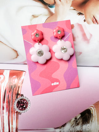 Enamel Colorblock Flower Drops