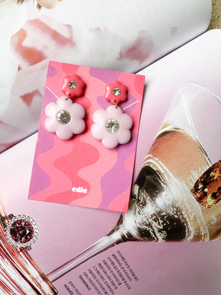 Enamel Colorblock Flower Drops