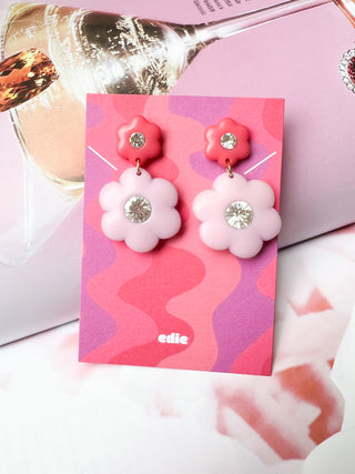 Enamel Colorblock Flower Drops