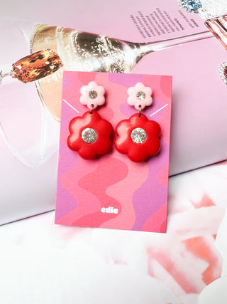 Enamel Colorblock Flower Drops