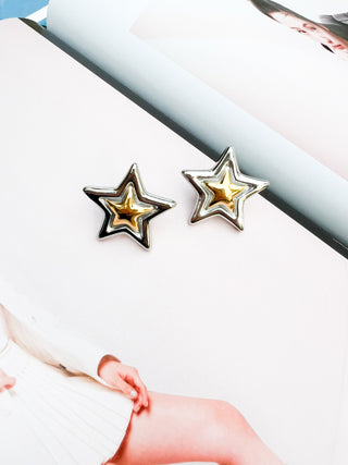 Two Tone Star Earring