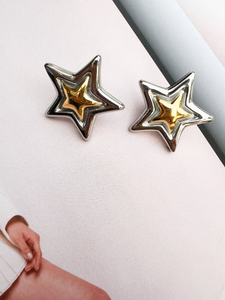 Two Tone Star Earring