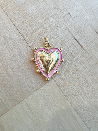 Small Enamel Beaded Heart Charm