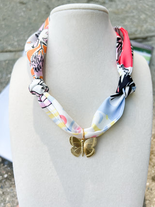 Scarf Necklace with Charm