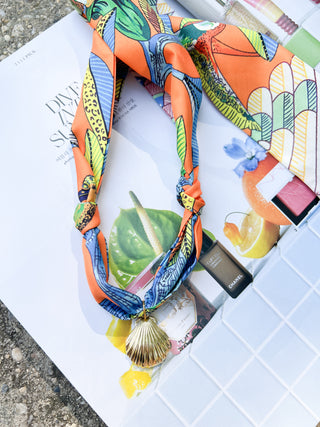 Scarf Necklace with Charm