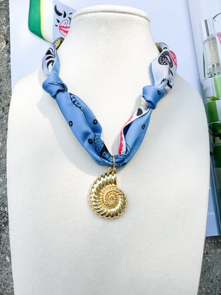 Scarf Necklace with Charm