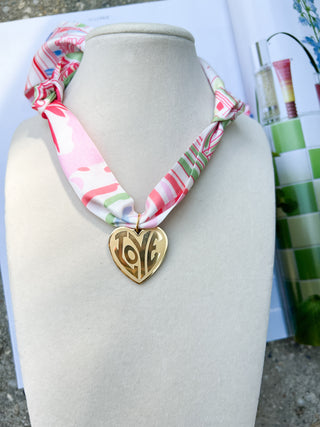 Scarf Necklace with Charm