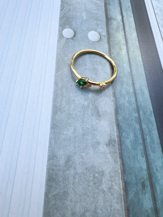 Emerald Tear Drop Ring