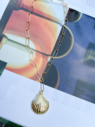 GF Shell Paper Clip Necklace