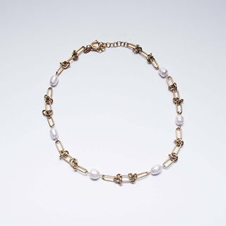 Pearl Knot Link Necklace